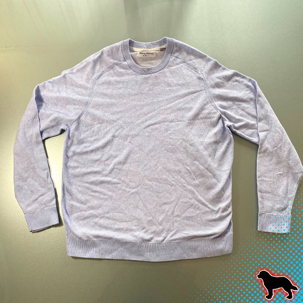 Tommy Bahama Men's Island Zone Pullover Light Sweatshirt Light Blue Size Large L